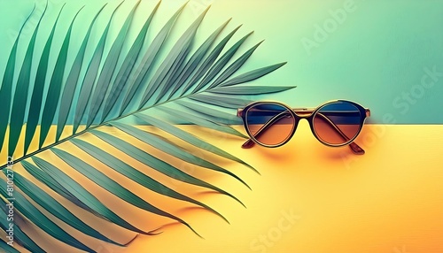 Palm leaf and sunglasses summer wallpaper 