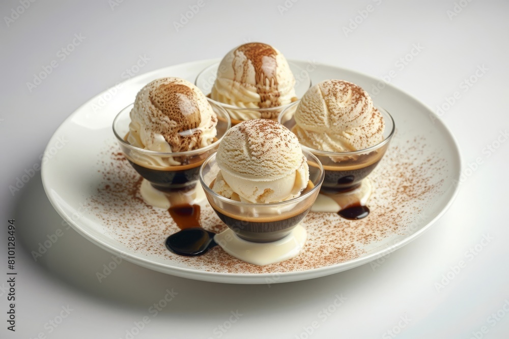 Exquisite Affogato in Footed Glass with Whipped Cream and Espresso Exquisite Affogato in Footed Glass with Whipped Cream and Espresso