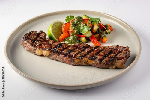 Exquisite Marinated Strip Steak with Tangy Lime and Chimichurri Sauce