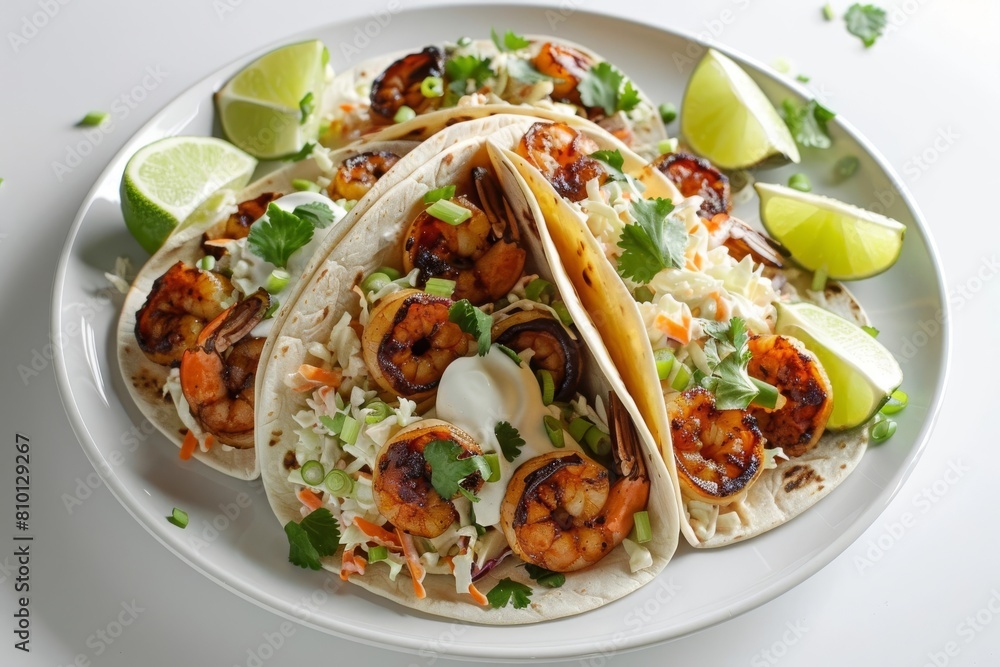 Zesty Adobo Shrimp Tacos with Smoked Coleslaw Zesty Adobo Shrimp Tacos with Smoked Coleslaw