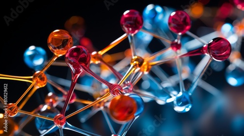 Colorful molecular structure abstract photo