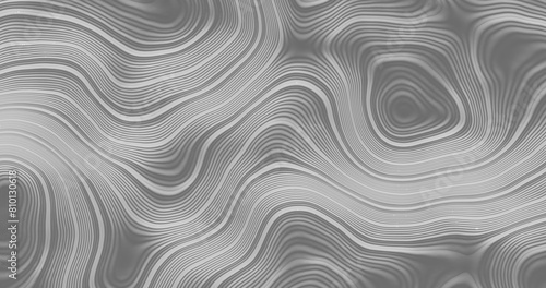 Abstract monochrome contour background. 3D rendering.