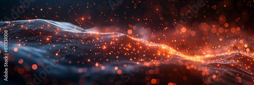 panoramic bokeh background of abstract glitter lights, defocused © Iryna