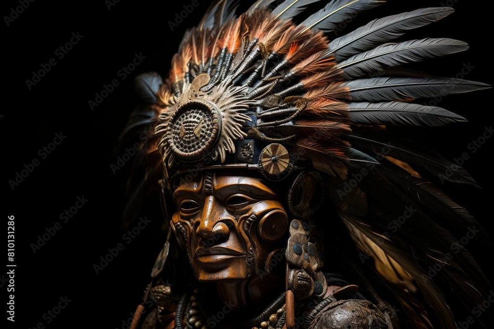 Naklejka premium Detailed close-up of an ornate indigenous headpiece