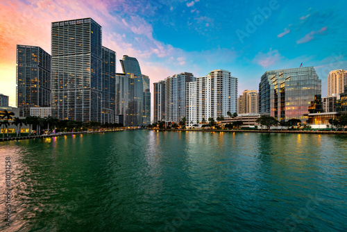 Downtown and real estate developments at Brickell neighborhood, Miami, Florida, USA