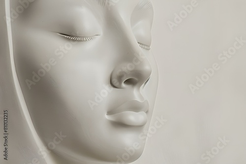 Rzeźba przedstawiająca twarz pięknej kobiety