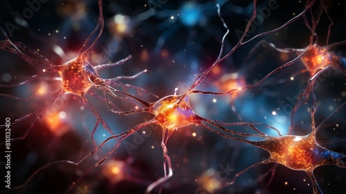 Glowing neural network connections in the brain © Balaraw