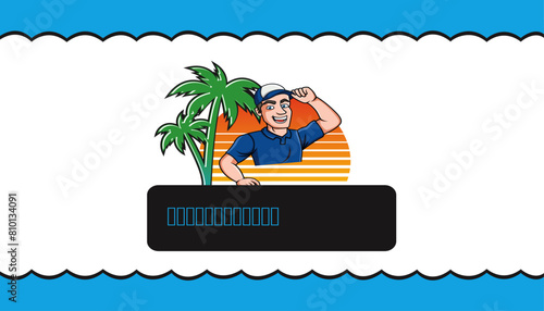 Double sided business card design template, vector file.