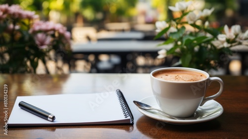 A Cup of Coffee on Wooden Table