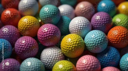 bunch of golf balls on a table 