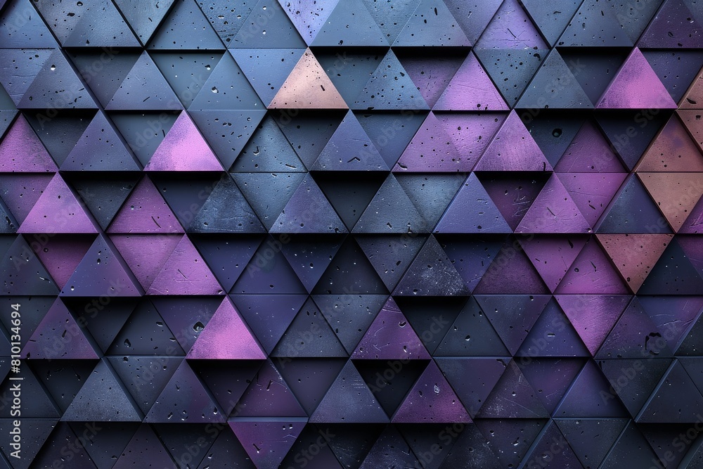 This image presents a dark geometric pattern with accents of purple highlighting certain shapes, resulting in a textured look This image presents a dark geometric pattern with accents of purple highlighting certain shapes, resulting in a textured look