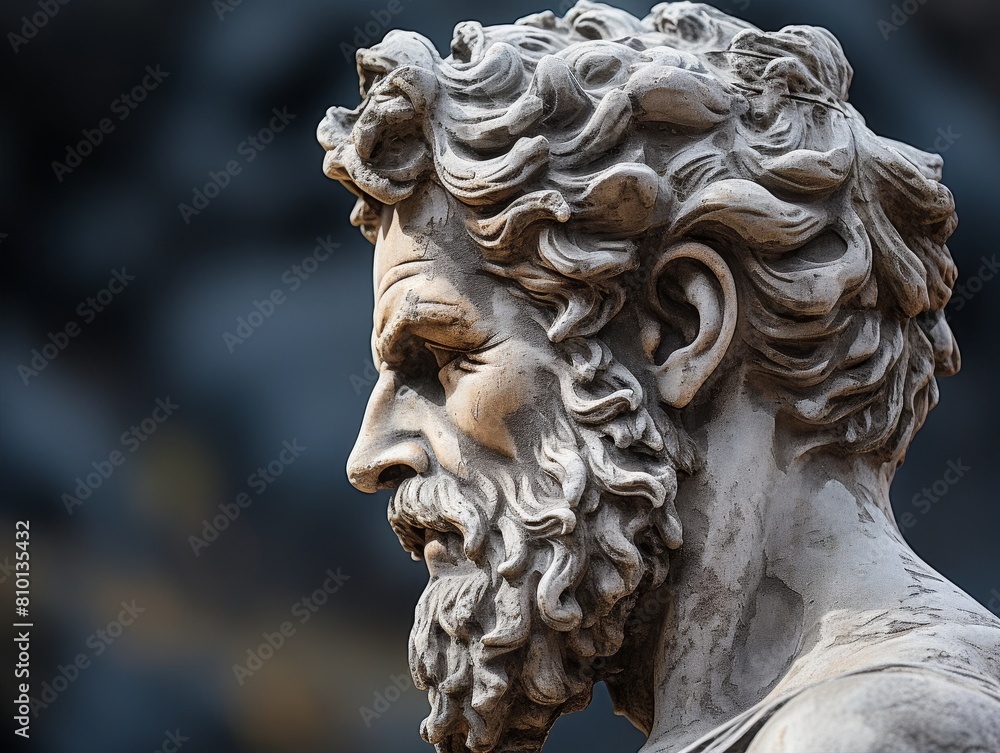ancient greek statue head with intricate details ancient greek statue head with intricate details