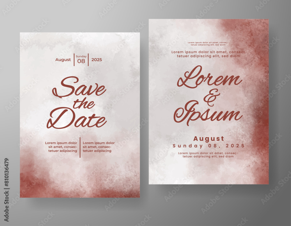 Wedding invitation with abstract watercolor background Wedding invitation with abstract watercolor background