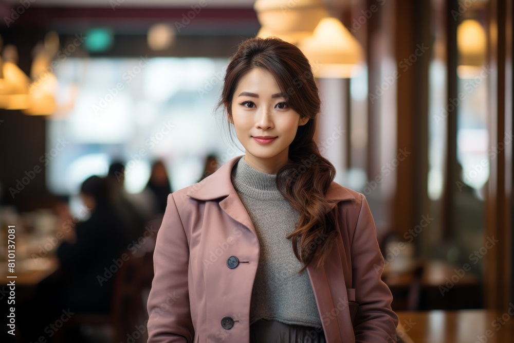 young asian woman in casual winter outfit young asian woman in casual winter outfit