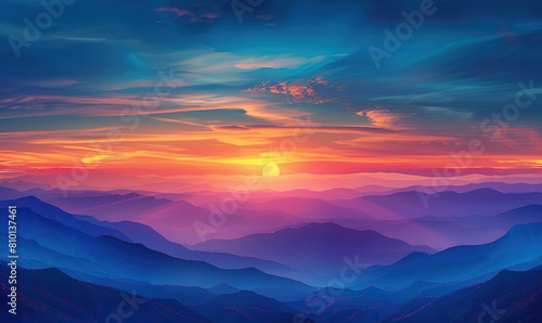 A breathtaking landscape of a desert at sunset with vivid red and orange hues. Generate ai