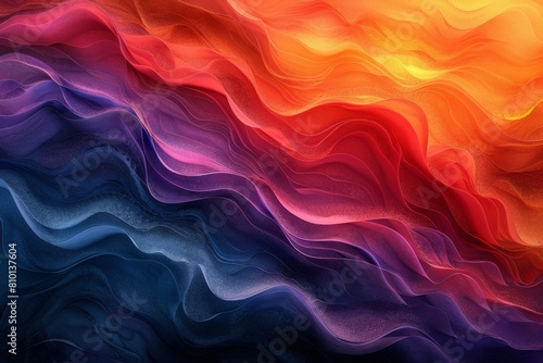 An artistic abstract creation that flows like waves with a blazing mix of orange and blue tones