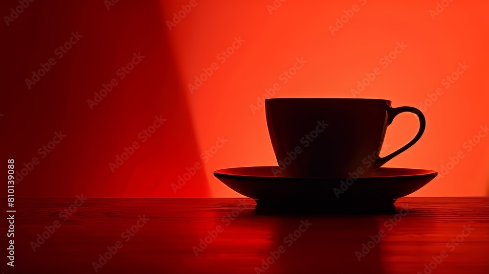 Bold contours a striking silhouette of a cup of coffee Bold contours a striking silhouette of a cup of coffee