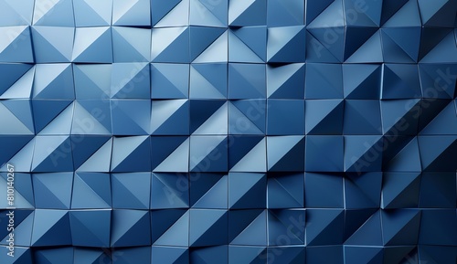 Three-dimensional triangular shapes create a visually striking geometric pattern
