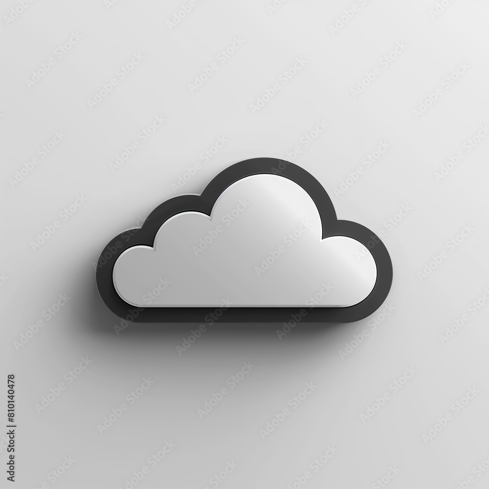 A white cloud with a black outline A white cloud with a black outline