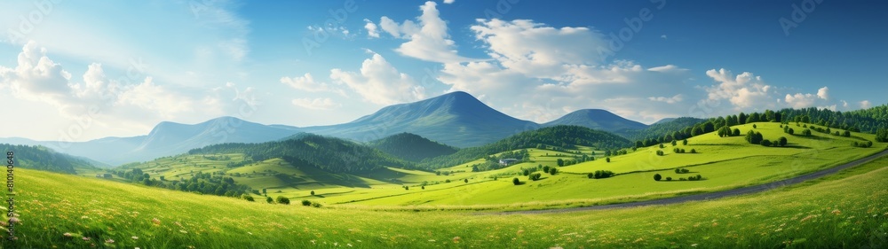 Panoramic view of a picturesque mountain landscape