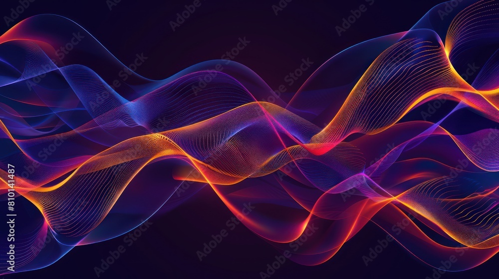 Obraz premium background of colorful light lines and waves, abstract glowing lines. Neon line structure. futuristic. Technology concept.