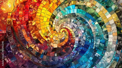 Colorful mosaic pattern evoking the beauty and diversity of creation as seen through the lens of Christian faith