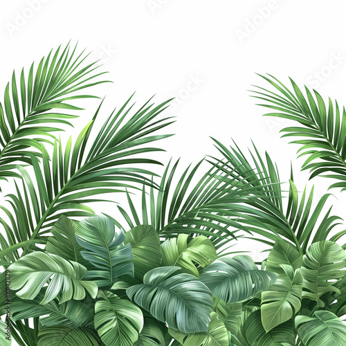 A lush green plant with many leaves and a white background