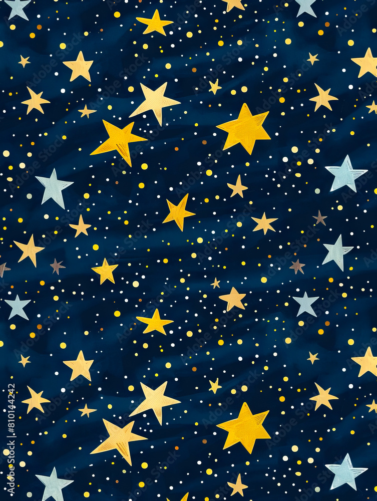 A blue and gold star pattern on a dark background. A blue and gold star pattern on a dark background.