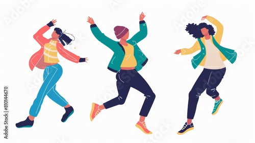 Joyful dance moves vector illustration