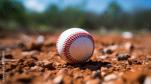 Baseball on Dirt Field