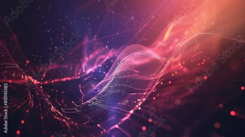 Abstract digital waves and particles background