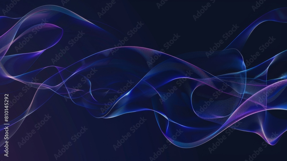 Abstract blue waves on dark background