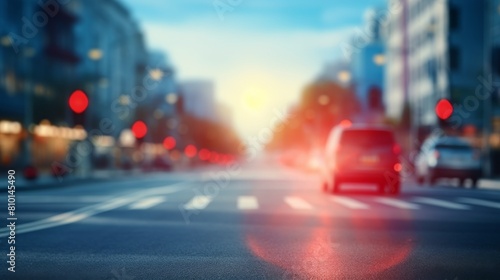 Blurry City Street With Traffic Lights © olegganko
