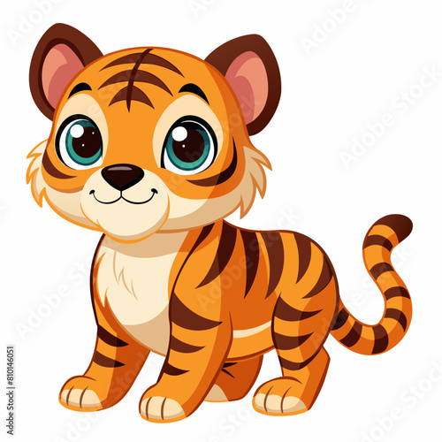 cartoon tiger cub vector illustration 