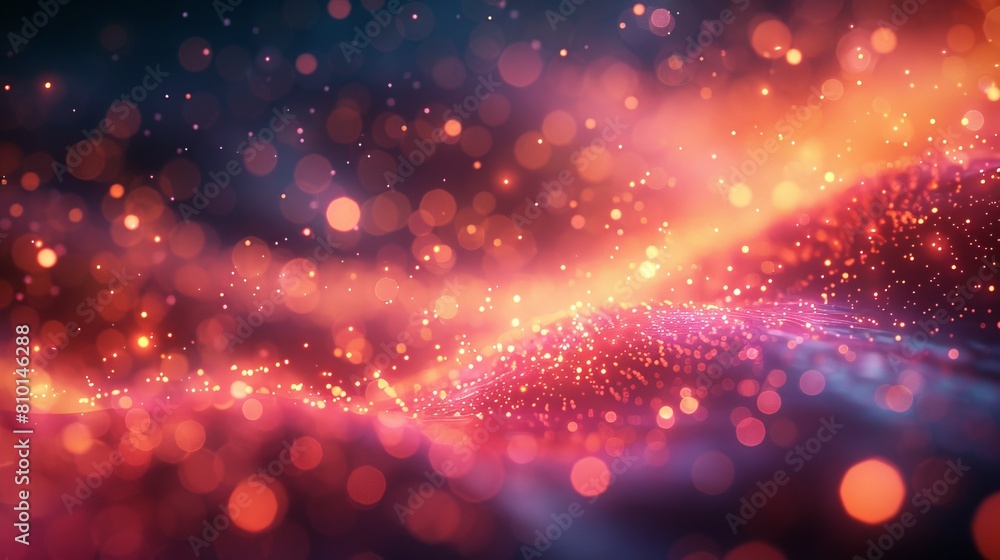 Fototapeta premium Abstract sparkling particle waves background