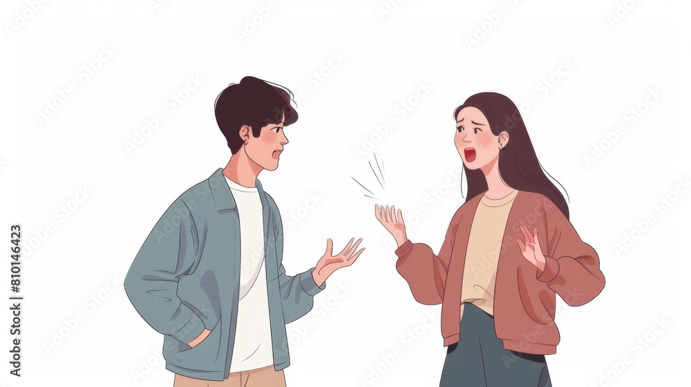 Casual conversation between young man and woman Casual conversation between young man and woman