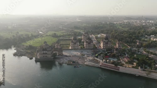 An Aerial Shot of The Royal Chhatris at Orchha, Madhya Pradesh, India
