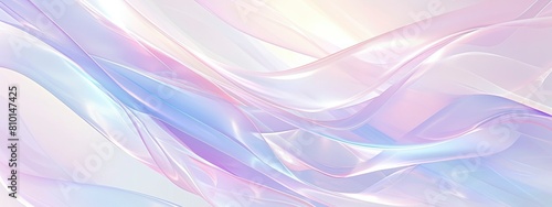 Abstract background with light pastel colors and thin lines in the form of threads, stripes and ribbons. Pastel soft pink purple blue color abstract light background. Soft blurred effect