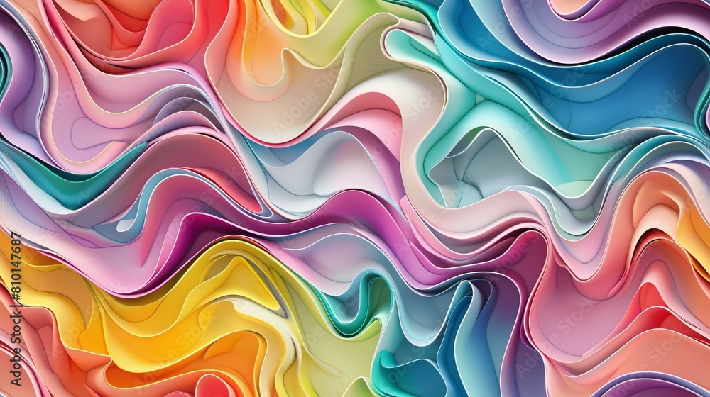 Fototapeta premium Colorful digital art background with flowing wave-like shapes