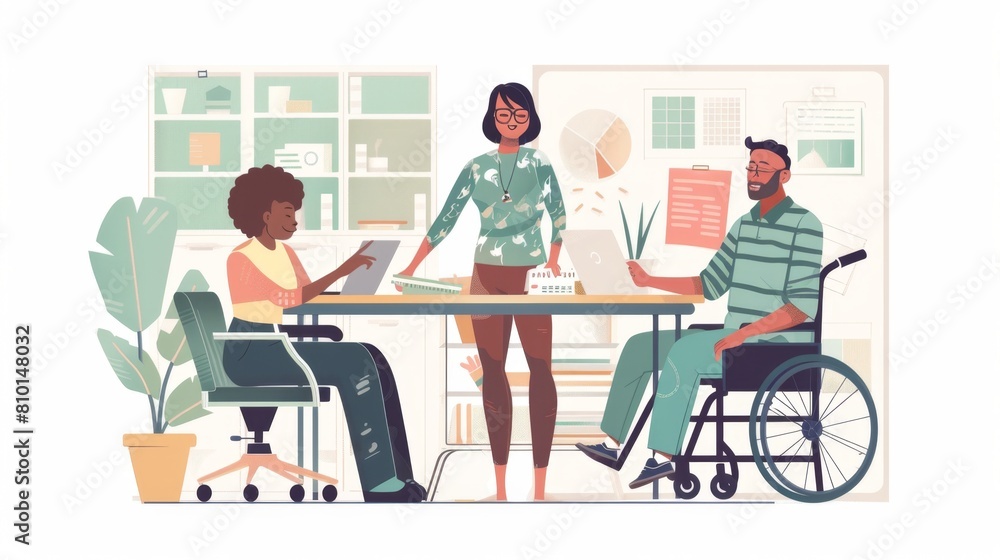 Inclusive teamwork at modern office Inclusive teamwork at modern office