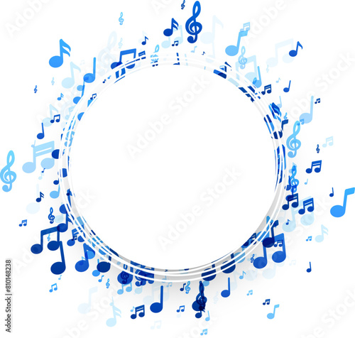 Musical Circle Frame in Blue