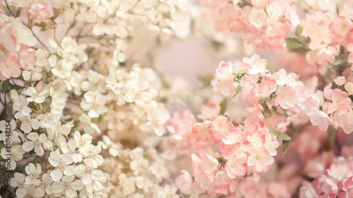 Soft Focus Pastel Blossoms with Pink and White Flowers