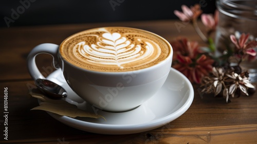 A Cup of Cappuccino on a Saucer With a Spoon