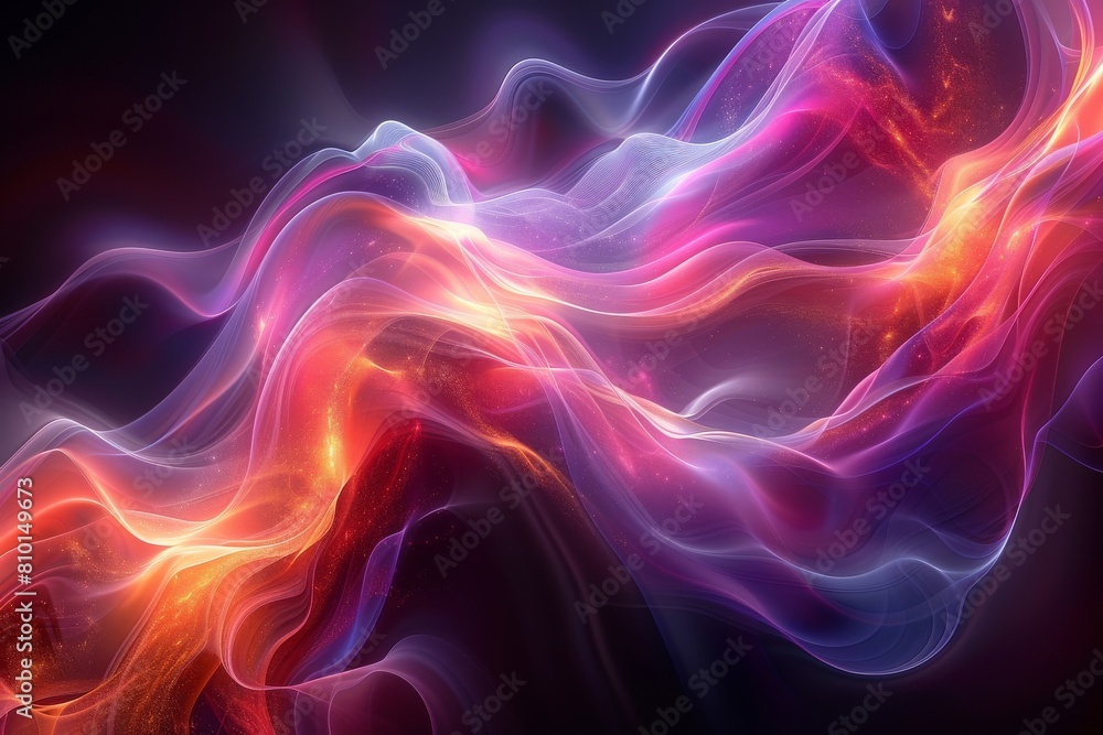 This image showcases a dynamic abstract wave pattern with a cosmic touch, rich in colors and digital artistry, merging fluid shapes and starry textures This image showcases a dynamic abstract wave pattern with a cosmic touch, rich in colors and digital artistry, merging fluid shapes and starry textures