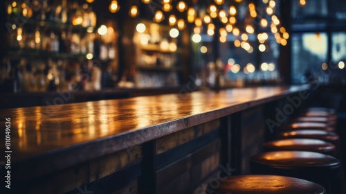 Row of Bar Stools Next to Bar