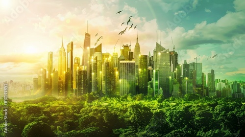 Modern city and environmental technology concept. Sustainable development goals. SDGs.