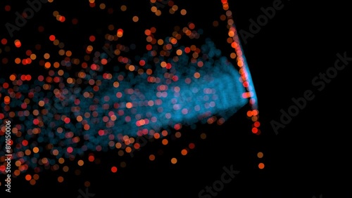 Abstract Motion Graphic Animation of Illumniated Lines and Dots Background photo