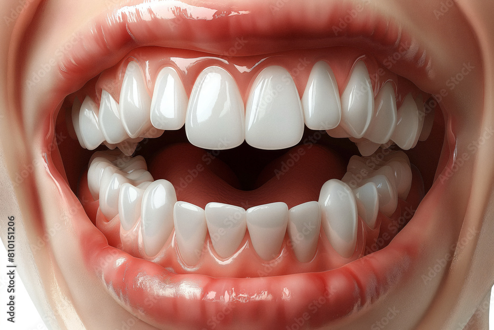 Wide open mouth with teeth. Generative AI Wide open mouth with teeth. Generative AI