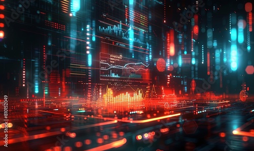 Data Analysis for Business and Finance Concept. interface showing future computer technology of profit analytic, online marketing research and information report for digital business strategy.