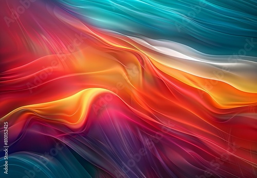 An engaging image showing vibrant waves with a fluid dynamic, combining hot reds and cool blues